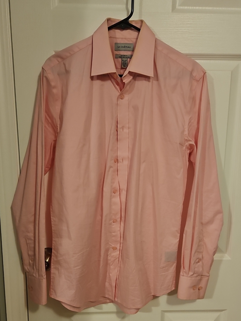 le chateau Light Pink Men’s Long-Sleeve Dress Shirt